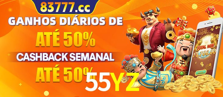 Anúncio de um membro ganhador do cassino 55YZ que ganhou R$2.193.486,00 jogando o slot PG Fortune Tiger, com os mascotes do jogo comemorando o prêmio.