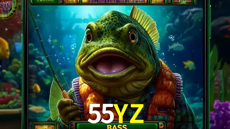 Personagem de peixe pescador do popular jogo de slot com tema de pescaria, uma das emocionantes opções de caça-níqueis para jogar e ganhar no cassino 55YZ.